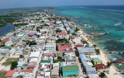 aerial view of san pedro ambergris caye